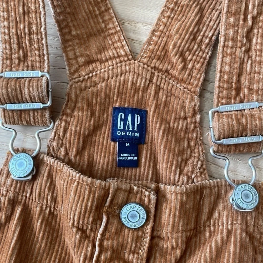 GAP Girls Brown Corduroy Overall Dress Jumper Size M 8/9 Fall School Outfit